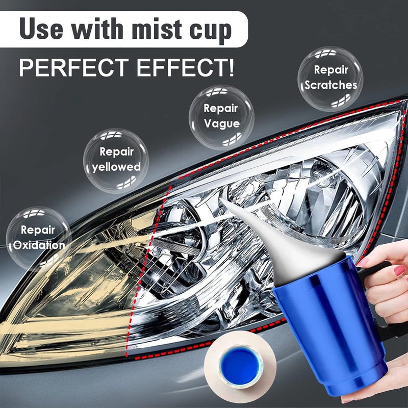 TUTOOLS 200ML Headlight Restoration Liquid,Automobile Headlight Lens Polish Repair Liquid, Car Headlight Scratch Restoring Fluid for Repair Headlight Yellowing, Haze, Scratches - Image 3